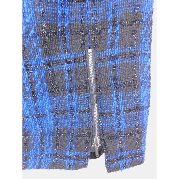 SO Goods For Life Skirt Womens 1 Blue Black Plaid Tweed Mini Zip Detail Juniors - Picture 2 of 10